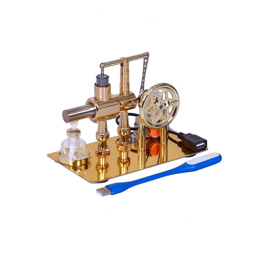 Model Engine Engine DIY Multi-Cylinder Stirling Engine | Enjomor Balance Single-Cylinder Hot Air Stirling Engine Model With Usb Light - Gift Collection