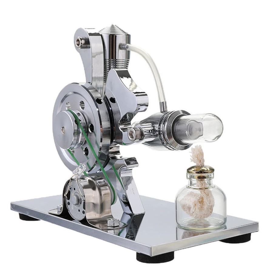 Stem Model Engine DIY | Single Cylinder Hot Air Stirling Engine Generator Engine Model With Led Squirrel Shaped Educational Model