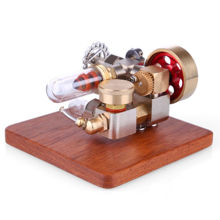 Model Engine enginediy Stirling Engine & Parts | Mini Speed Adjustable Integrated Hot Air Stirling Engine Model With Wooden Base Science Experiment Educational Toy