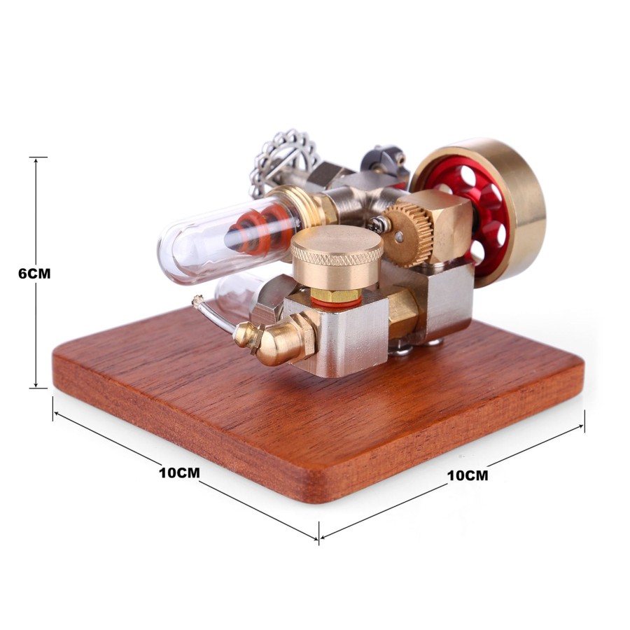 Model Engine enginediy Stirling Engine & Parts | Mini Speed Adjustable Integrated Hot Air Stirling Engine Model With Wooden Base Science Experiment Educational Toy