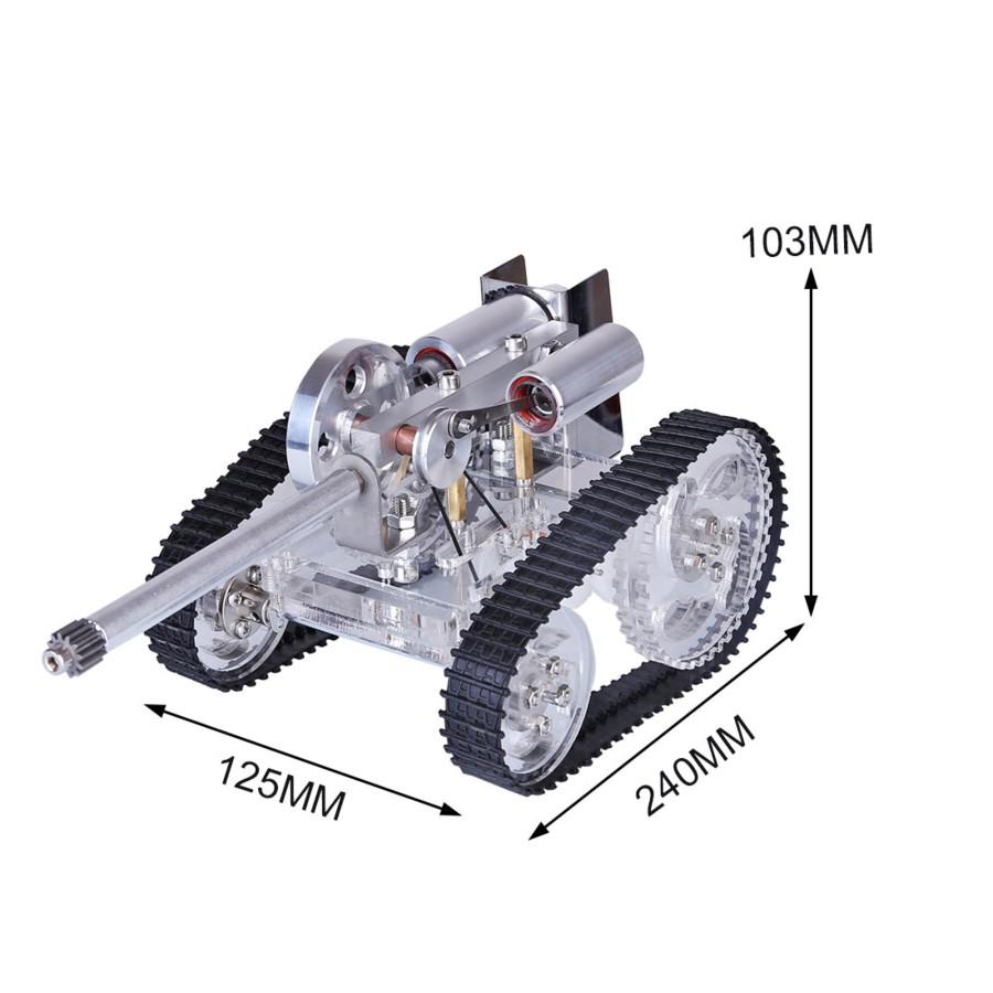 Model Engine enginediy Stirling Engine Vehicle | Stirling Engine Tank Model Stirling Engine Motor Model Physical Experiment Science Education Toy Gift - Enginediy