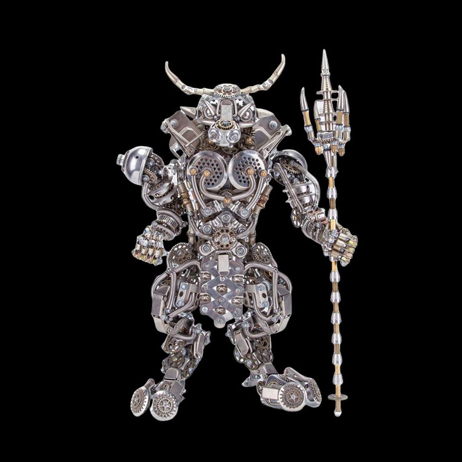 Diy Engine enginediy | 3D Bull-Headed Man Diy Mechanical Punk Demon Surrealistic Creature Metal Assembly Model Creative Ornament