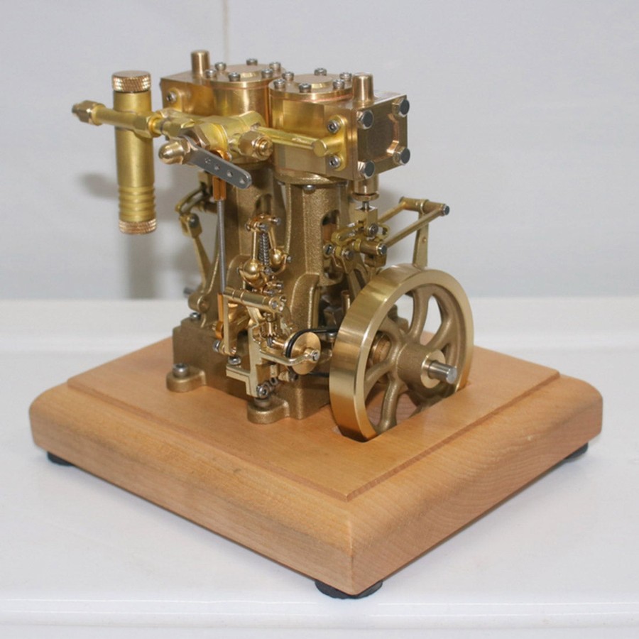 Model Engine enginediy | M30 3.7Cc Mini Retro Vertical Double-Cylinder Reciprocating Double-Acting Steam Engine Model Toys With Speed Reducer