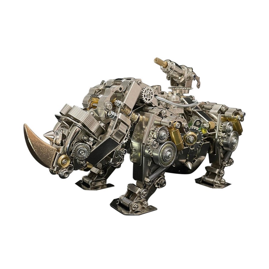 Diy Engine enginediy | 3D Diy Steampunk Mechanical Siege Rhino Set Assembly Craft 700Pcs+