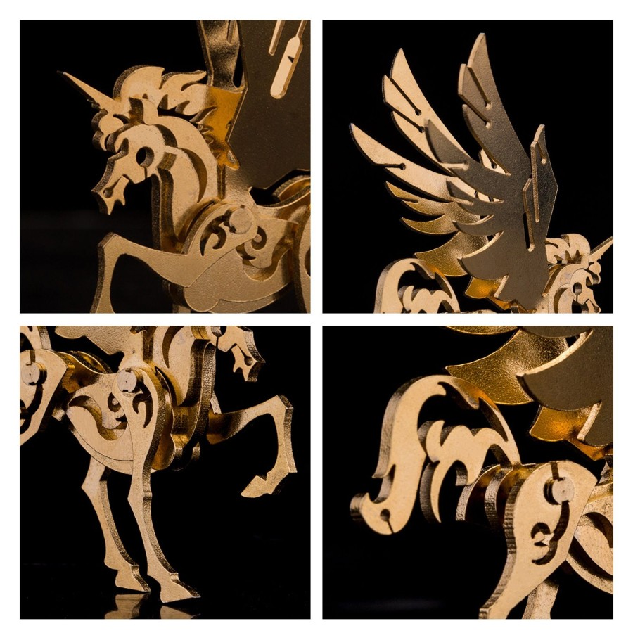 Diy Engine enginediy | 3D Puzzle Model Kit Mechanical Golden Unicorn & Silver Unicorn Metal Games Diy Assembly Jigsaw Crafts Creative Gift