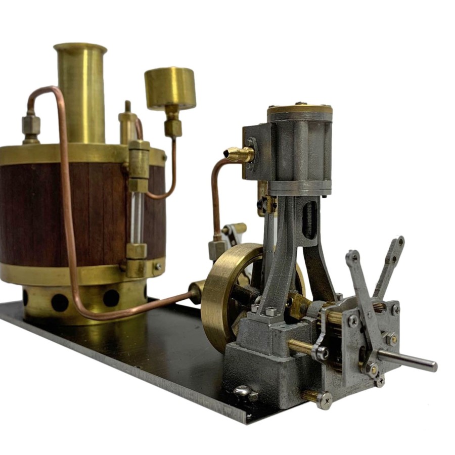 Model Engine Engine DIY | Mini Single-Cylinder Steam Engine Set With Gearbox Boiler For 50-100Cm Model Ship