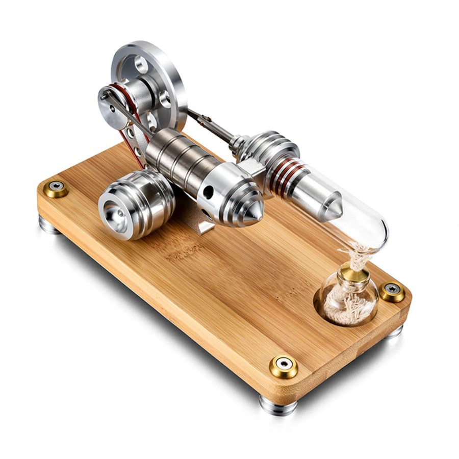 Model Engine enginediy Stirling Engine & Parts | Single Cylinder Stirling Engine Model With Led Light Science Experiment Teaching Collection -Shape