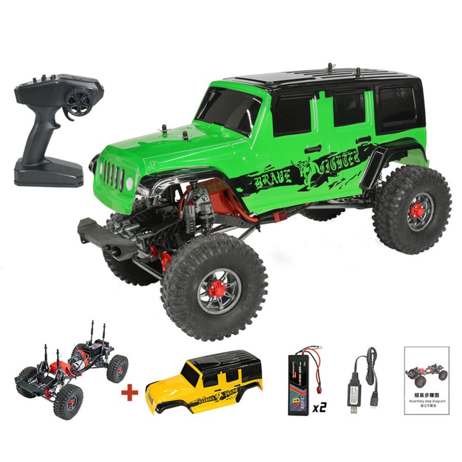 Rc Engine & Model Engine DIY | 1/10 2.4G 40Km/H 4Wd Rc Crawler Car Metal Off-Road Vehicle High And Low Differential Rc Climbing Car Toy With Dual Battery