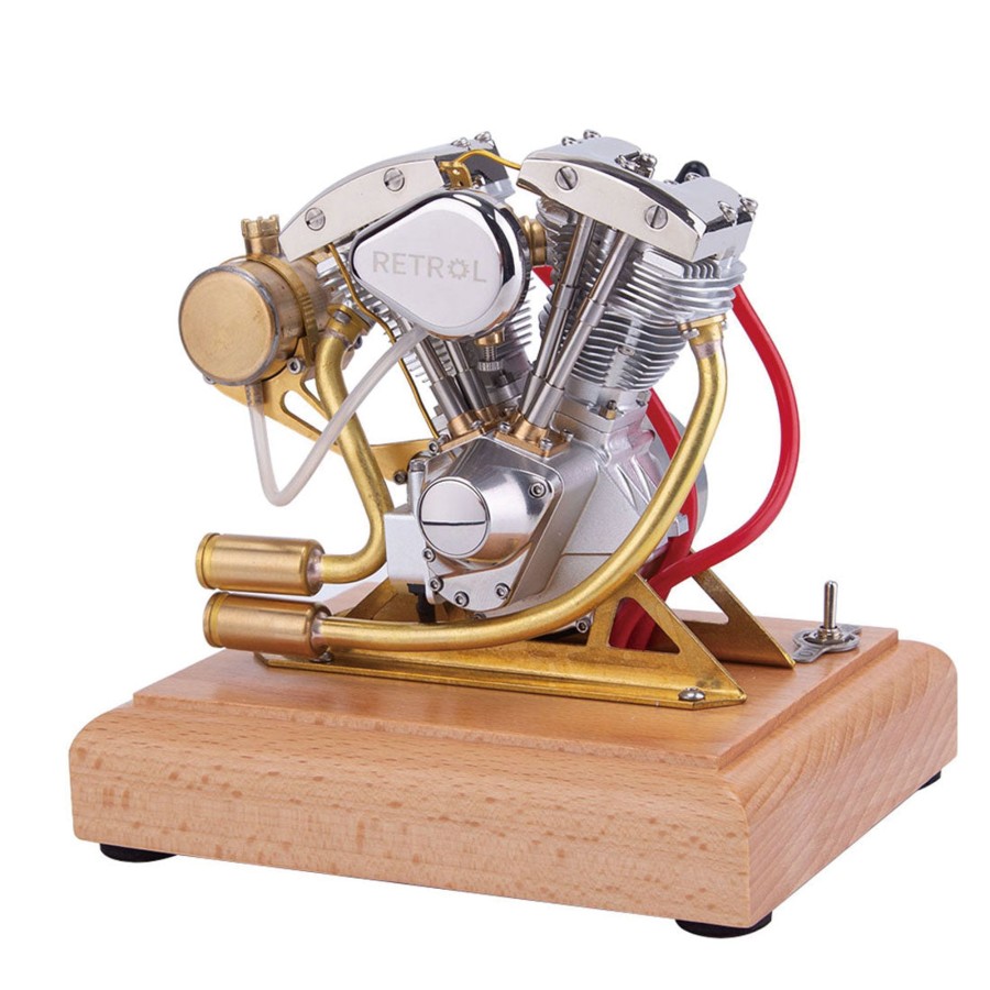 Model Engine enginediy | Retrol R31 4.2Cc Ohv V-Twin Cylinder Four-Stroke Engine Gasoline Engine Motorcycle Engine Internal Combustion Engine Model