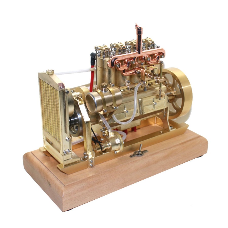 Model Engine enginediy | H75 12Cc Vertical 4-Cylinder Ohv Gas Engine Internal Combustion Engine Tractor Engine Model With Mechanical Speed Limit Complete Water Circulation Cooling System