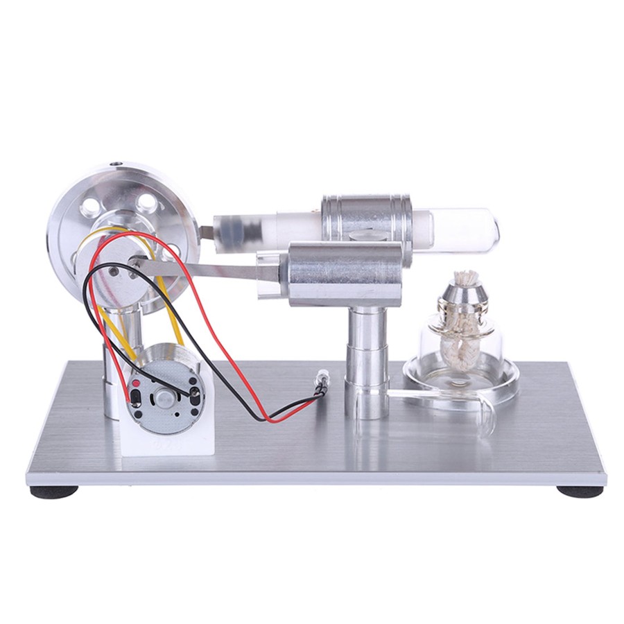 Model Engine enginediy Stirling Engine With Led | Stirling Engine Kit Single Cylinder External Combustion Stirling Engine Model With Electricity Generator Led Enginediy