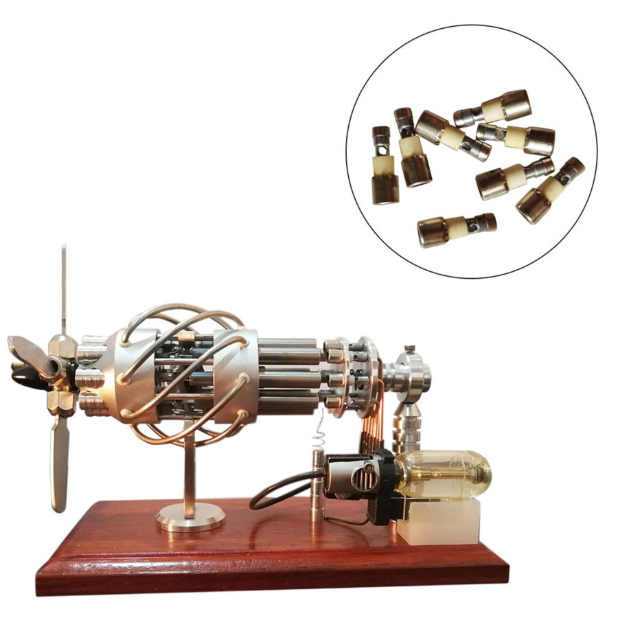 Model Engine Engine DIY Multi-Cylinder Stirling Engine | 8Pcs Fire-Jet Head For 16 Cylinders Stirling Engine Model