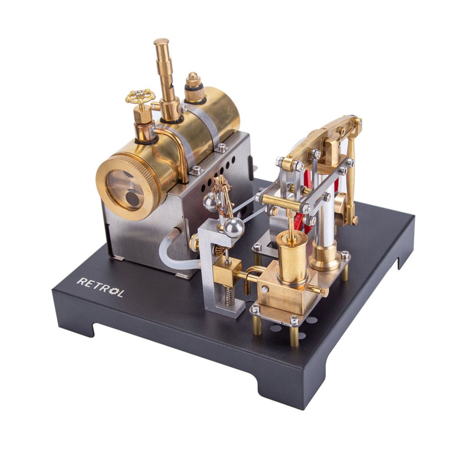 Diy Engine enginediy | Retrol Full Metal Beam Engine Steam Engine Model Kit With Horizontal Boiler With Centrifugal Regulator Flyball