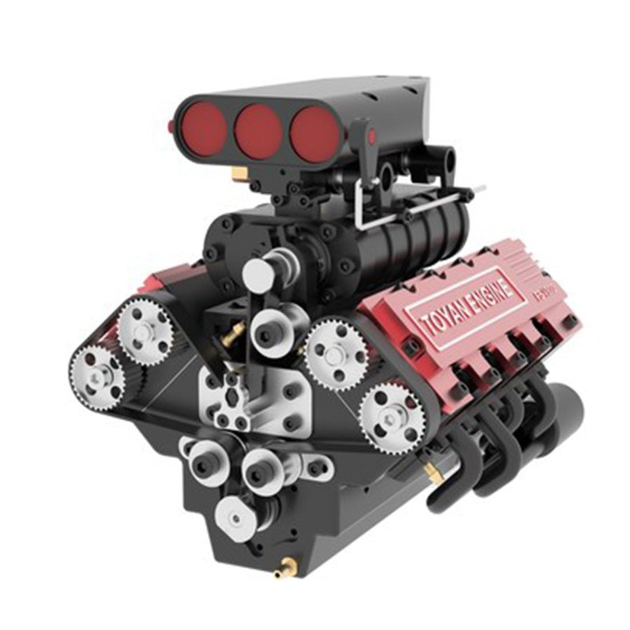 Rc Engine & Model enginediy | Toyan V8 Engine Fs-V800 28Cc Engine Model Kit With Supercharger Accessories That Works