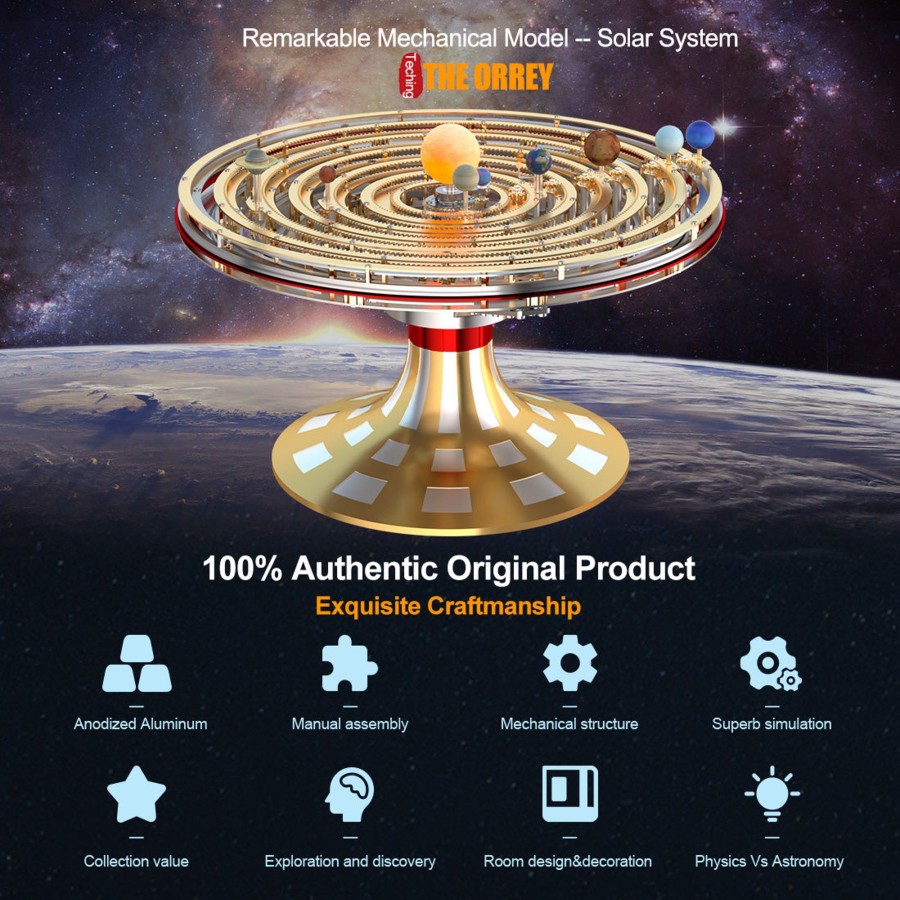 Stem Model Engine DIY | Orrery Solar System Planets That Works - Build Your Own Solar System Kit - Teching 350Pcs Metal Running Solar System Model With 8 Planets In Order (Presale)