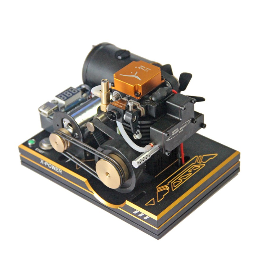 Rc Engine & Model enginediy | Toyan 12V/5V Single-Cylinder Four-Stroke Modified Gasoline Engine Model With Digital Display