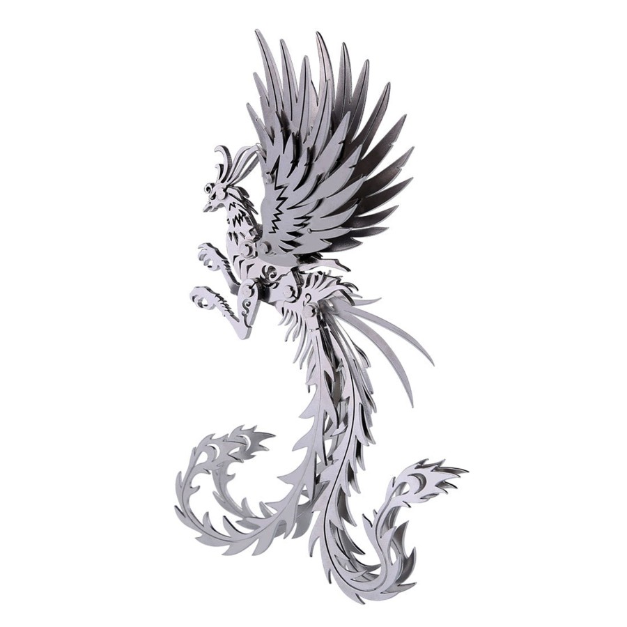 Diy Engine enginediy | 3D Puzzle Model Kit Mechanical Oriental Mystery Creature Silver Phoenix Metal Games Diy Assembly Jigsaw Crafts Creative Gift