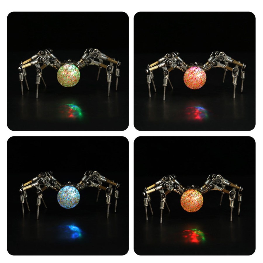 Diy Engine Engine DIY | 3D Metal Spider Model Diy Kits With 2Cm Glowing Crystal Ball -270Pcs+