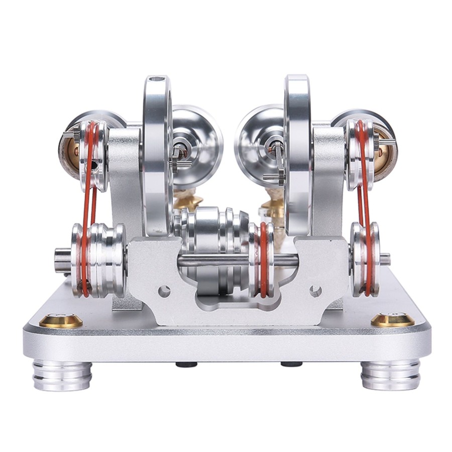 Model Engine enginediy Multi-Cylinder Stirling Engine | Enjomor 2 Cylinder Stirling Engine Model Generator Model With Voltage Meter And Led Lamp Bead - Stem Toy