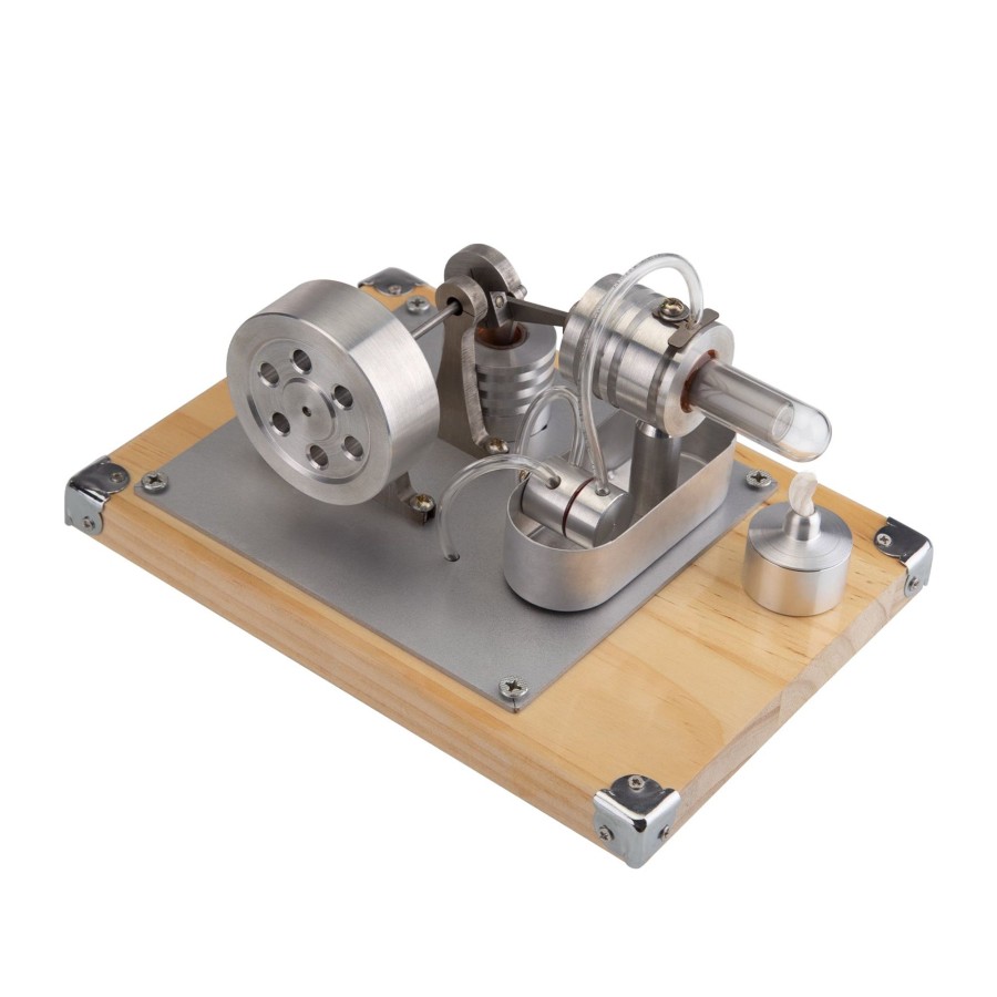 Stem Model enginediy | Stirling Engine Model - Power Generating Water Pump Water-Cooled Split Rectangular Stirling Engine Model Educational Toy