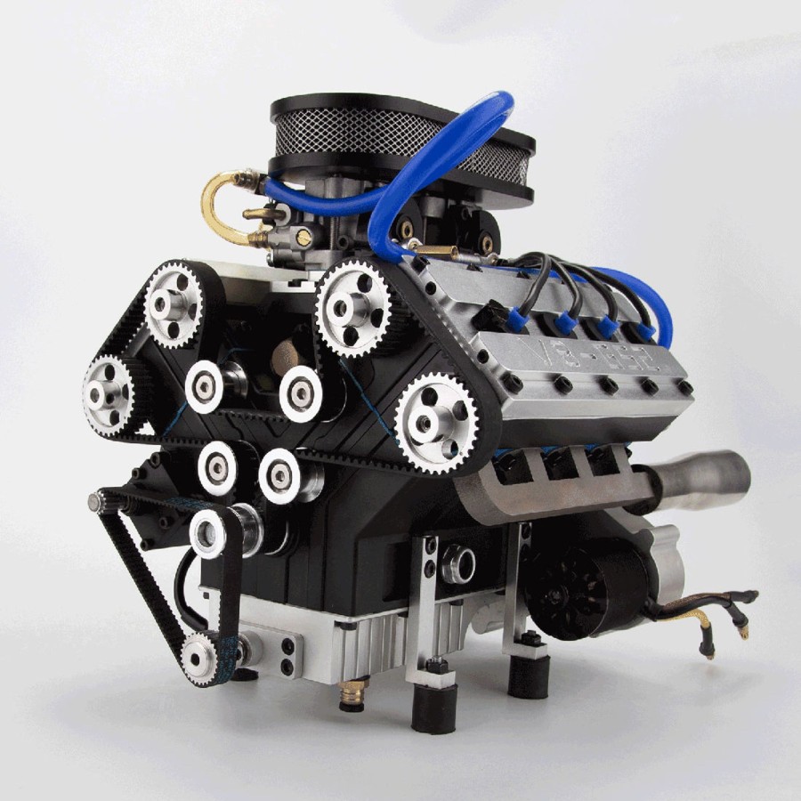 Model Engine enginediy | Enjomor V8 Gs-V8 78Cc Dohc Four-Stroke V-Shaped Eight-Cylinder Water-Cooled Electric Gasoline Internal Combustion Engine Model - V8 Engine Model That Works