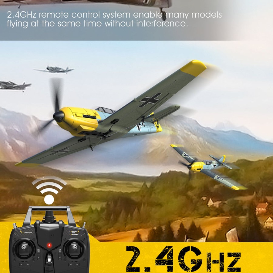 Rc Engine & Model enginediy | Volantexrc Bf109 2.4Ghz 4Ch Rc Airplane Epp Foam Fighter For Beginners (Rtf Version)