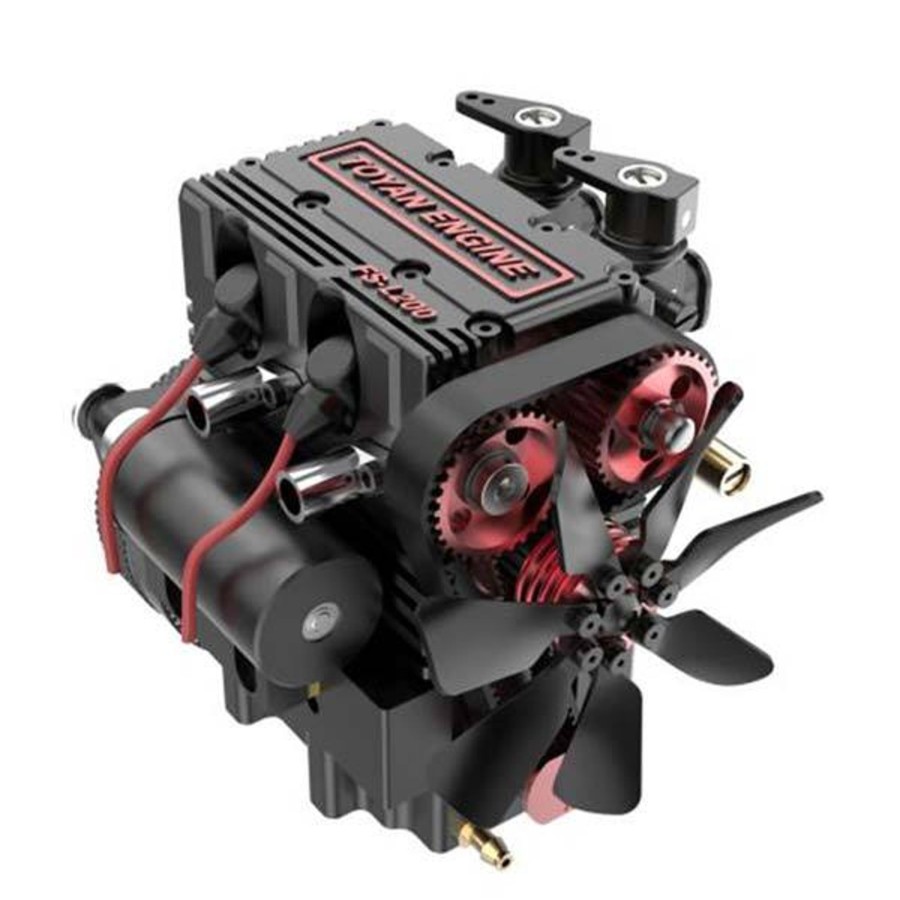 Model Engine enginediy | Toyan Fs-L200 Engine 2 Cylinder 4 Stroke Nitro Engine Model Kit - Build Your Own Engine That Works