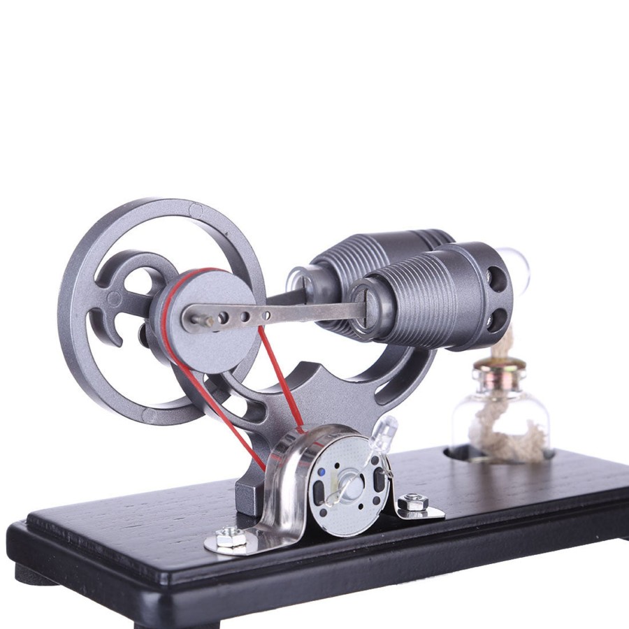 Diy Engine enginediy | Enjomor Retro -Shape Stirling Engine Kit Generator With Led Lights - Stem Toy