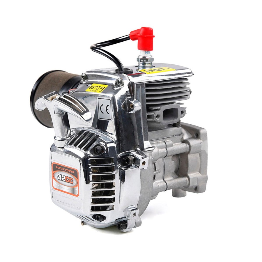 Rc Engine & Model enginediy | 32Cc Single-Cylinder Two-Stroke Four-Point Fixed Easy-Start Engine For 1/5 Rc Gasoline Model Car - Baja Chrome Appearance Type