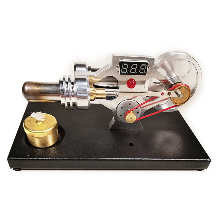 Stem Model enginediy | Enjomor -Type Stirling Engine Model With Voltage Digital Display Meter And Glow Lamp Bead - Stem Toy