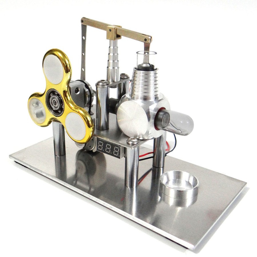 Stem Model enginediy | Enjomor Balance Type Stirling Engine Generator With Bulb, Gyroscope And Voltage Display Meter - Stem Toy