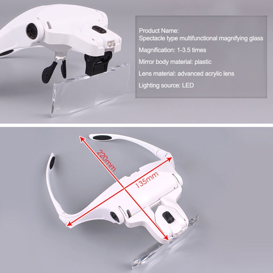 Accessories Engine DIY | 1-3.5X Head-Mounted Magnifying Glass Model Debugging/Repairing Assistant With Lenses And Led Lights