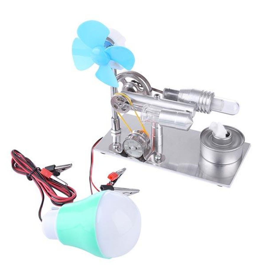 Stem Model enginediy | Stirling Engine Model With Fan And Bulb Electricity Generator Educational Toy - Enginediy