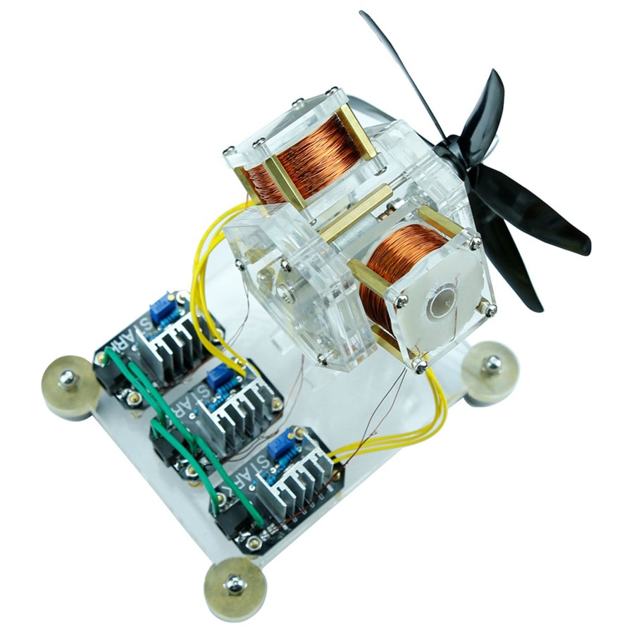 Stem Model Engine DIY | Stark 12V 6W Brushless Motor Hall Sensor Electric Machine Triple Coil Fan Blade High Speed Diy Physical Model With Booster Line