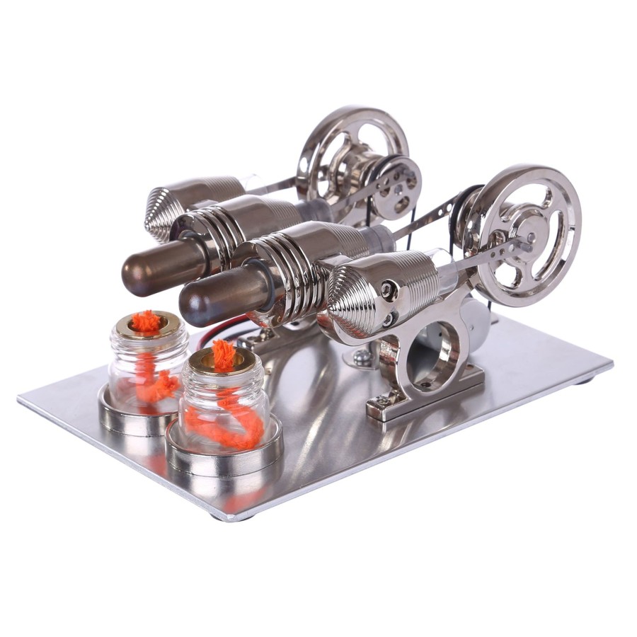 Model Engine enginediy Stirling Engine With Led | Enjomor Stirling Engine Model Generator With Bulb And Voltage Digital Display Meter - Stem Toy