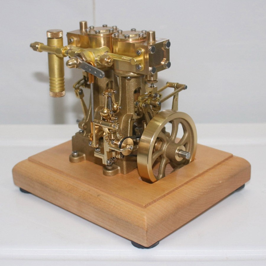 Model Engine enginediy | M30 3.7Cc Mini Retro Vertical Double-Cylinder Reciprocating Double-Acting Steam Engine Model Toys With Speed Reducer