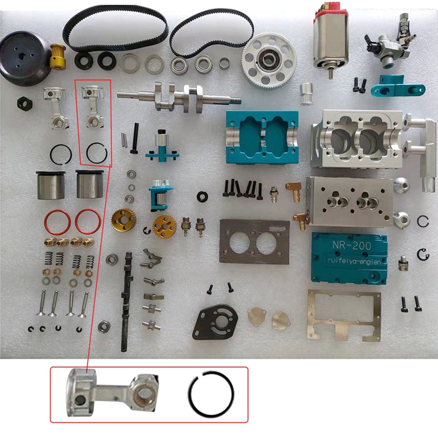 Accessories Engine DIY | Piston With Piston Ring And Connecting Rod For Nr-200 Engine