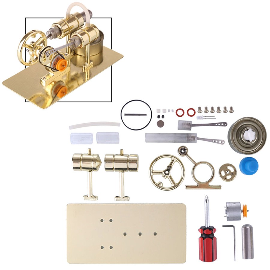 Model Engine enginediy Stirling Engine & Parts | Stirling Engine Generator Model Diy Assembly Kit Physical Experiment