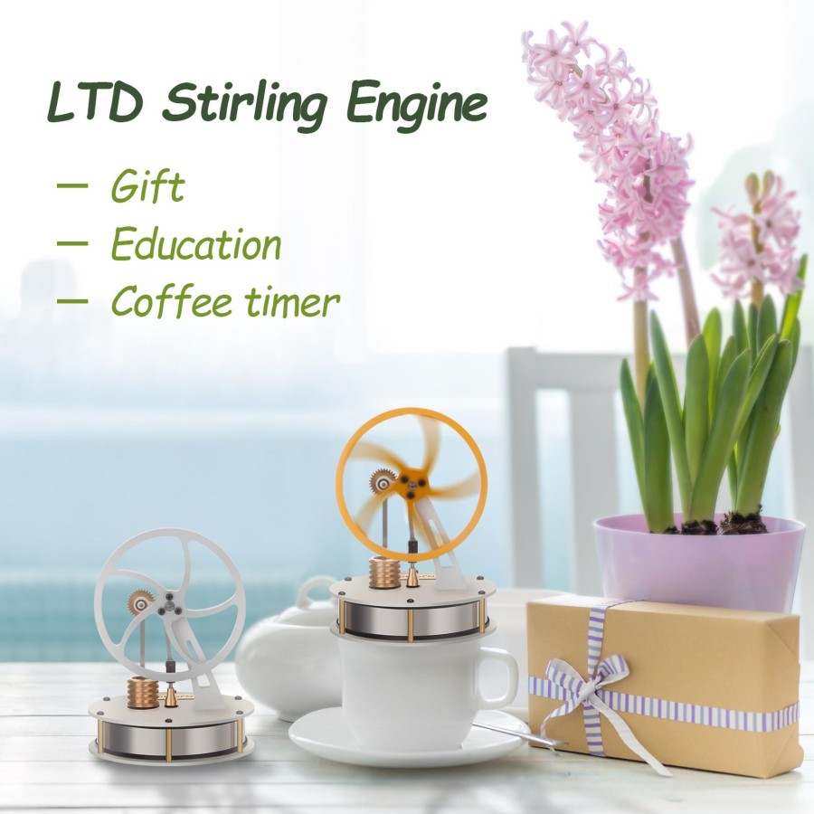 Model Engine enginediy Stirling Engine & Parts | Enjomor Stirling Engine Metal Low Temperature Difference Ltd Coffee Engine Gear Transmission Heat Engine Model