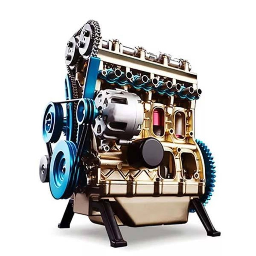 Model Engine enginediy | Teching L4 Engine Model Kit That Works - Build Your Own Engine - Full Metal 4 Cylinder Car Engine Kit Car Engine Model