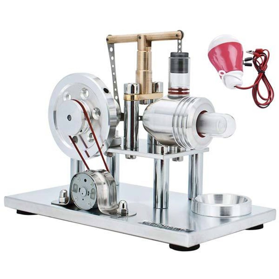 Stem Model enginediy | Hot Air Stirling Engine Kit Electricity Generator With Colorful Led And Bulb - Enginediy