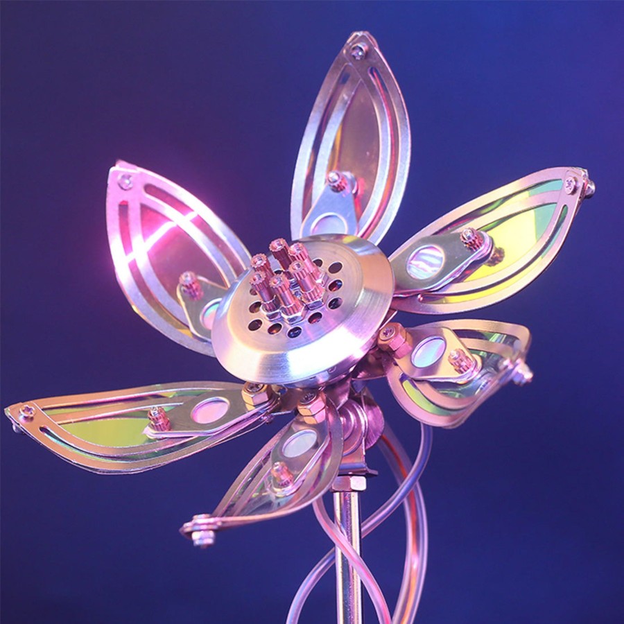 Diy Engine Engine DIY | 3D Metal Puzzle Steampunk Metal Flower Diy Model Toy Kits-215Pcs