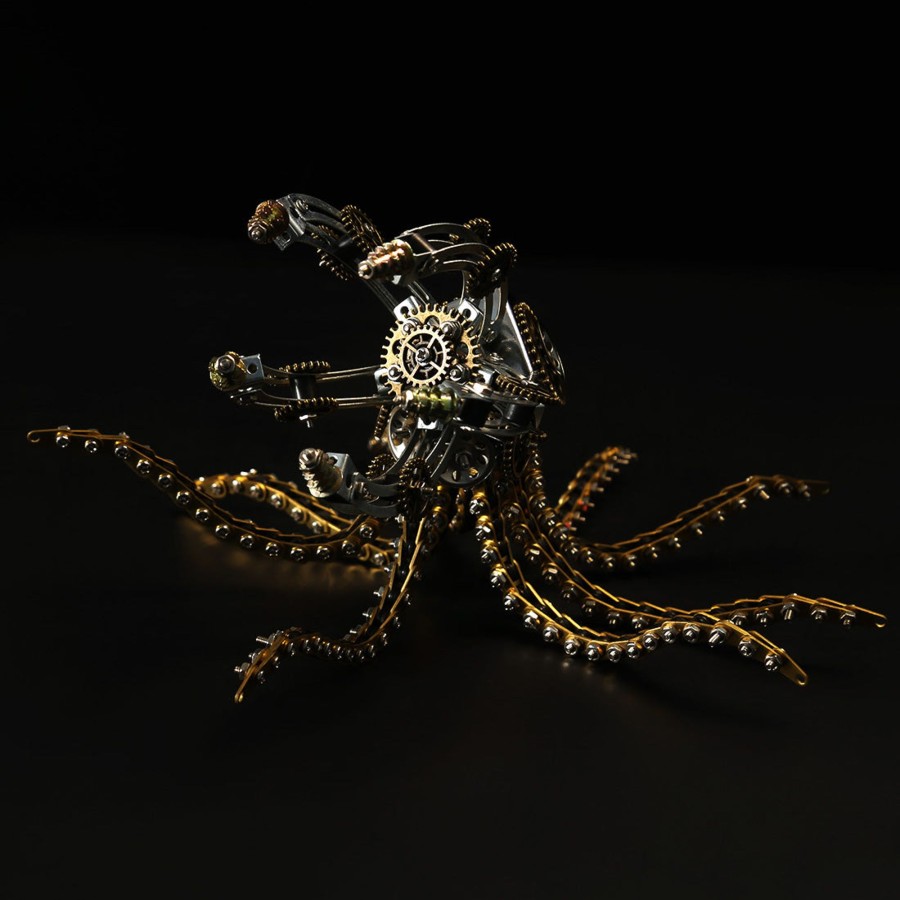 Diy Engine enginediy | 3D Metal Steampunk Galaxy Craft Puzzle Mechanical Octopus Model Diy Assembly For Home Decor Creative Gift-1060Pcs