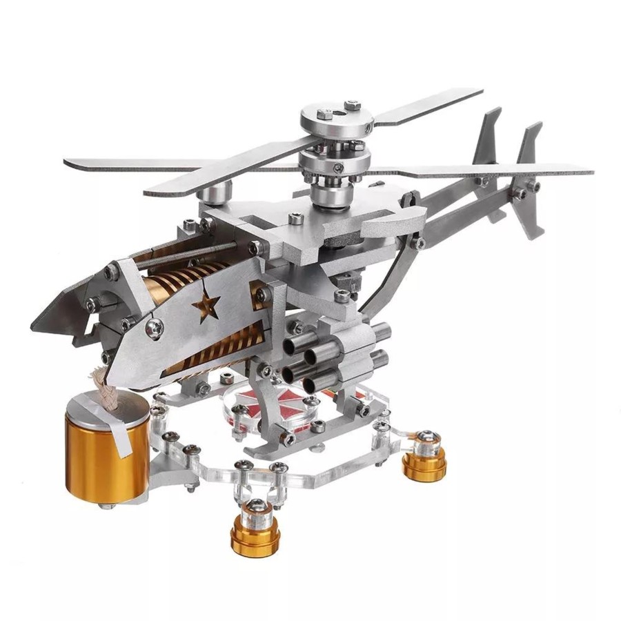 Diy Engine Engine DIY | Stirling Engine Kit Helicopter Design Vacuum Engine Model Gift Collection