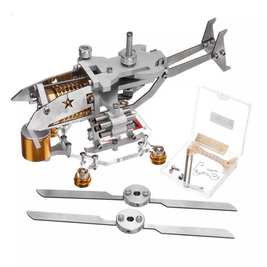 Diy Engine Engine DIY | Stirling Engine Kit Helicopter Design Vacuum Engine Model Gift Collection