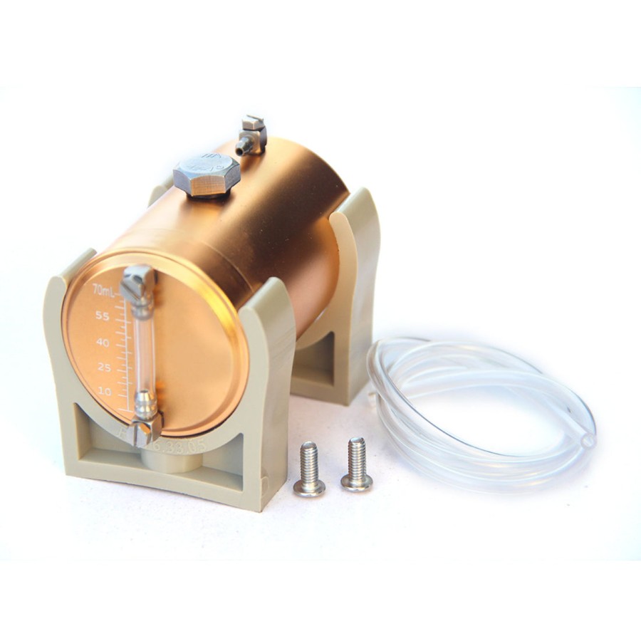 Diy Engine Engine DIY | 70Ml Metal Oil Tank Fuel Container With Oil Level Display And 2 X 4Mm Oil Pipe For Engine Model / Gasoline Powered Rc Cars Boats