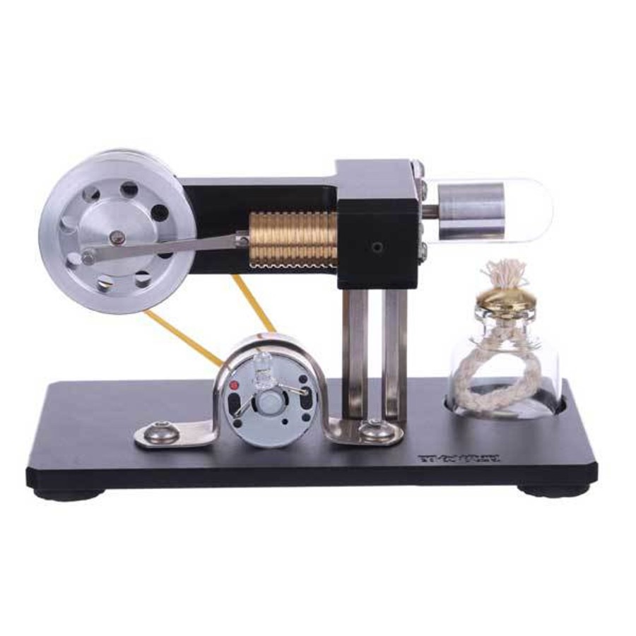 Diy Engine Engine DIY | Mini Hot Air Stirling Engine Motor Model Physics Experiment Educational Toy Kit With Led Light