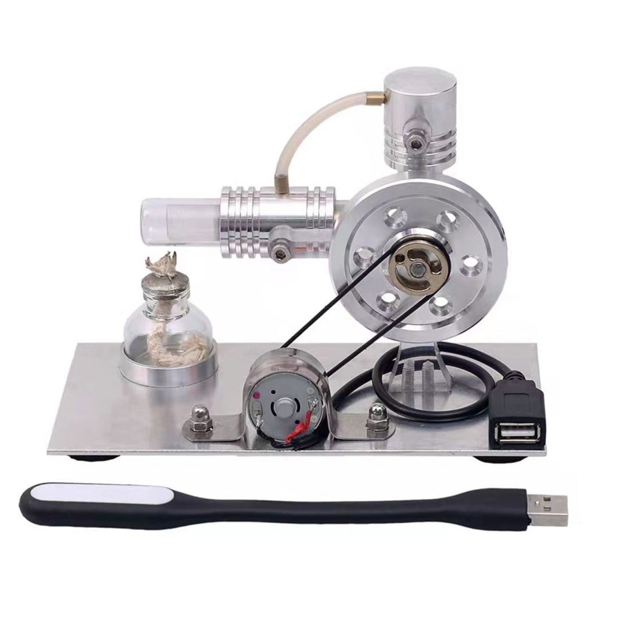 Stem Model enginediy | L-Shape Stirling Engine Model With Usb Connector And Night Light