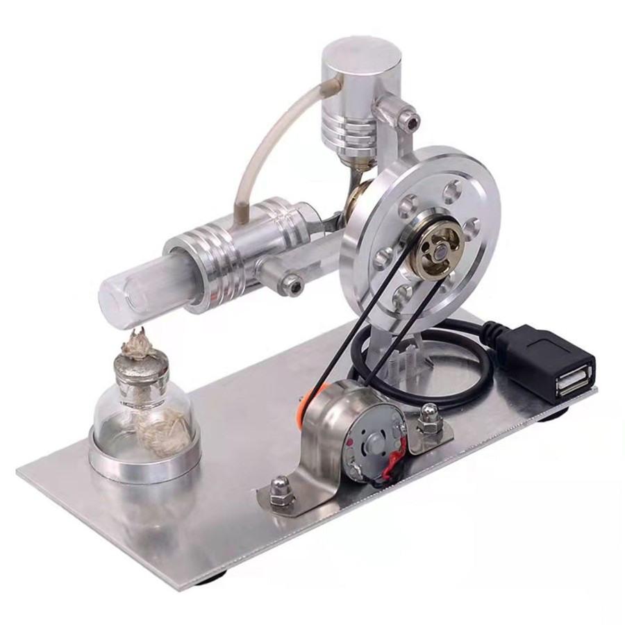 Stem Model enginediy | L-Shape Stirling Engine Model With Usb Connector And Night Light