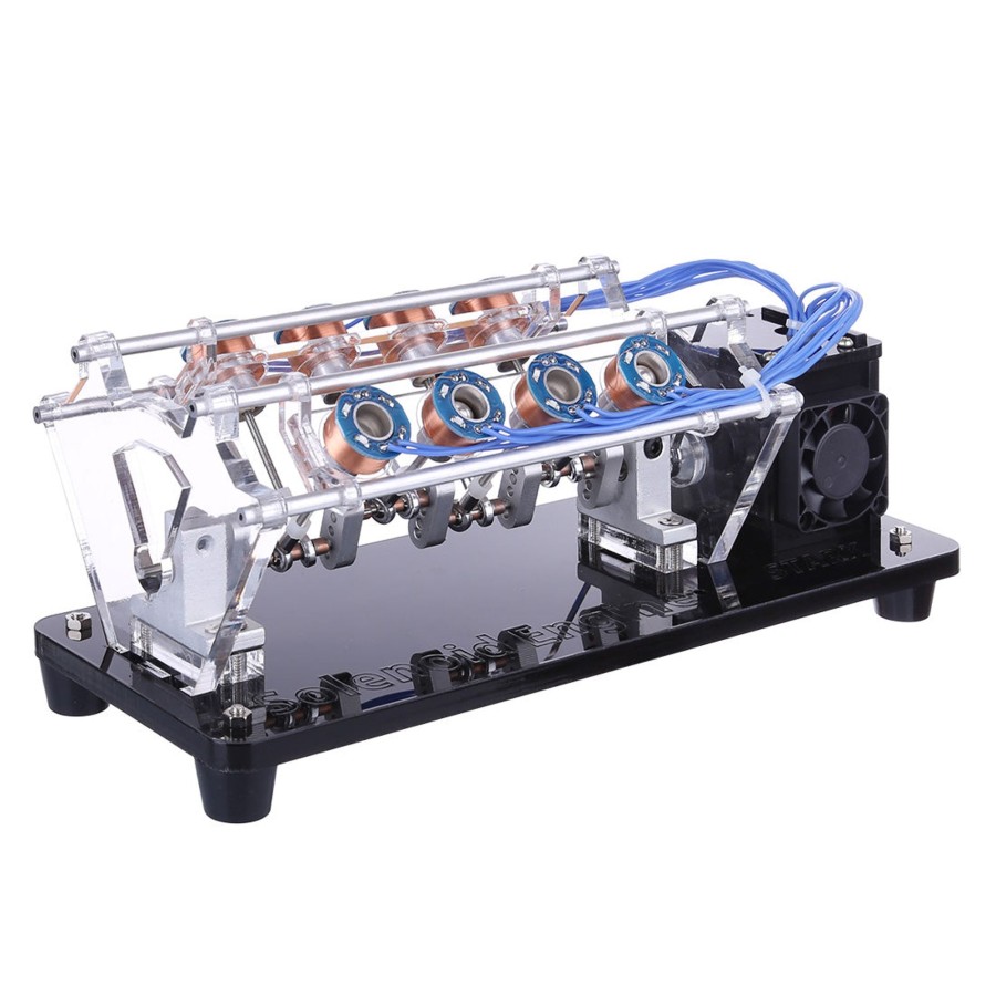 Model Engine enginediy | V8 Electromagnetic Engine 5V 4W 8 Coils High Speed V-Shaped Automobile Engine Model For Gift Collection